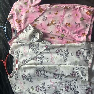 2 Disney Scrub Tops